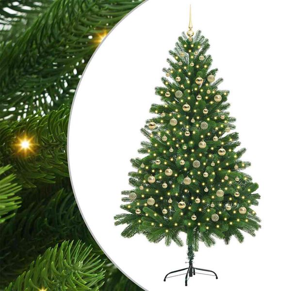 vidaXL Kerstboom met 300 LED met standaard Groen 210 cm PE
