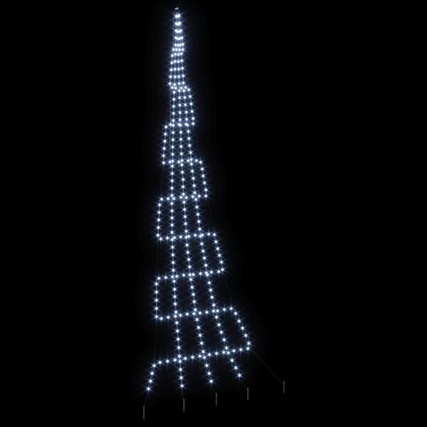 vidaXL LED Kerstboom met Grondspiesjes Koudwit 500 cm Metaal