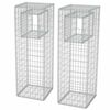vidaXL Schanskorf palen/plantenbakken 2 st 50x50x160 cm staal