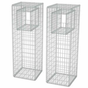 vidaXL Schanskorf palen/plantenbakken 2 st 50x50x160 cm staal