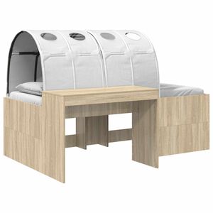 vidaXL Hoge Bed Frame met Bureau voor Kinderen 3 st Bewerkt hout