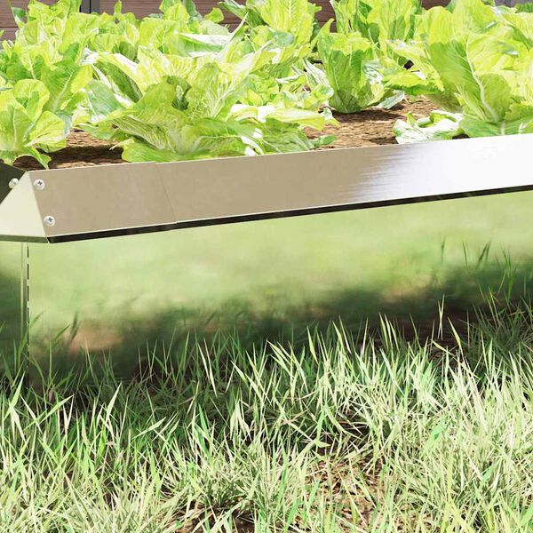 vidaXL Slakkenhekje 16 pcs Zilver 50 x 3,5 x 25 cm Roestvrij staal