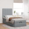vidaXL Ottoman bed met matras en LED's 100x200cm stof lichtgrijs