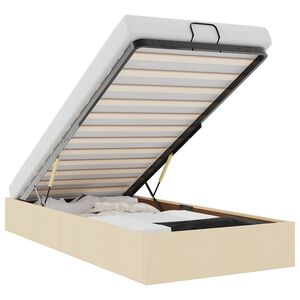 vidaXL Bedframe zonder matras 90x200 cm stof crèmekleurig