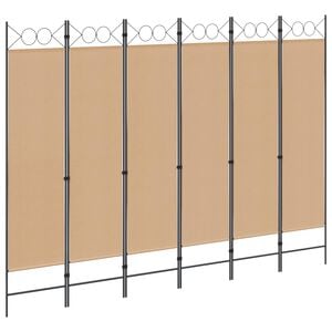 vidaXL 6-Panelen Kamerscherm Beige 240 x 180 cm Stof