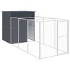 vidaXL Hondenhok met ren 165x455x181 cm gegalvaniseerd staal antraciet
