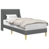 vidaXL Bedframe Effen met hoofdeinde Donkergrijs 100 x 200 cm Stof
