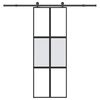 vidaXL Schuifdeur met beslag 76x205 cm gehard glas en aluminium