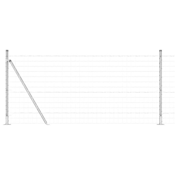 vidaXL Hek met Paal Zilver 1 x 25 m Staal