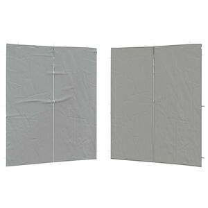 vidaXL Party Tent Zijwand 2 st 200 x 195 cm Lichtgrijs PE en staal