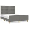 vidaXL Bedframe zonder matras stof donkergrijs 140x200 cm