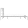 vidaXL Bedframe met hoofdbord metaal wit 135x190 cm
