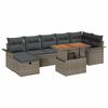 vidaXL Tuinbankenset met kussen met opslag 8 pcs Grijs poly rattan