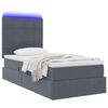 vidaXL Opbergbed met LED met matras Donkergrijs 90 x 200 cm Fluweel