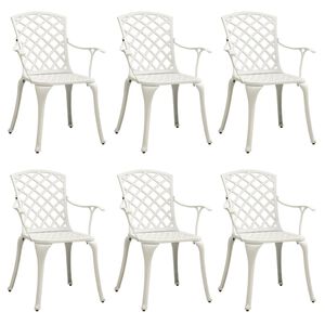 vidaXL Tuinstoelen 6 st gietaluminium wit