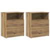 vidaXL Nachtkastjes 2 st 50x32x60cm bewerkt hout artisanaal eikenkleur