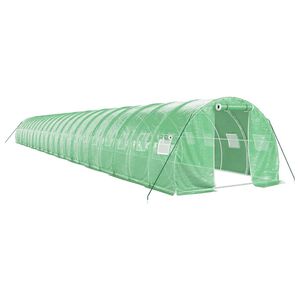 vidaXL Tuinkas met stalen frame 66 m&sup2; 22x3x2 m groen