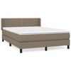 vidaXL Boxspring met matras stof taupe 140x200 cm