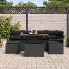 vidaXL Tuin Eetset met kussen 7 pcs Zwart en Bruin