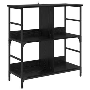 vidaXL Boekenkast 4-laags 78,5 x 33 x 82 cm Bewerkt hout Zwart eiken