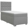 vidaXL Boxspringbed met matras met hoofdeinde Lichtgrijs Enkel Stof