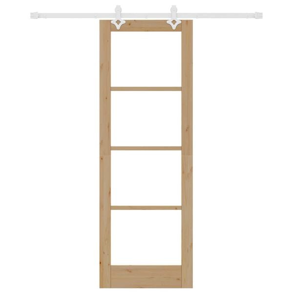 vidaXL Schuifdeur Naturel 73,5 x 211 cm Massief grenenhout en glas