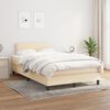 vidaXL Boxspring met matras stof cr&egrave;mekleurig 120x190 cm