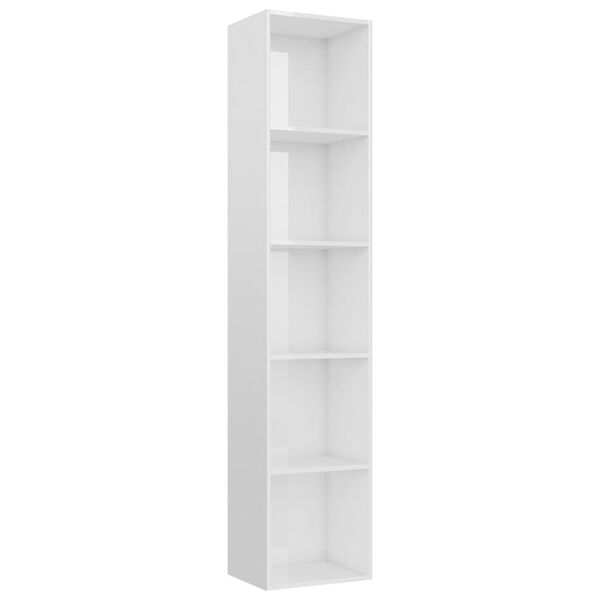 vidaXL Boekenkast 40x30x189 cm spaanplaat hoogglans wit