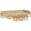 vidaXL Buiten bankenset 9 st 8-zits Wit en Beige Polyester