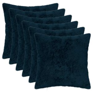 vidaXL Kussensloop 6 st HEERLEN Marineblauw 30 x 30 cm
