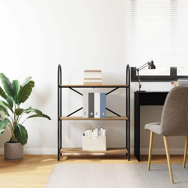 vidaXL Boekenkast Artisan Eiken 80 x 30 x 109 cm Bewerkt hout