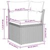 vidaXL Tuinhoekbank met kussens poly rattan lichtgrijs