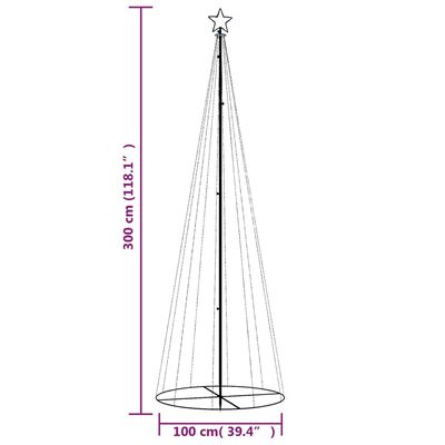 vidaXL Kegelkerstboom 310 LED's 100x300 cm meerkleurig