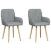 vidaXL Eettafelstoelen 2 pcs Stof Lichtgrijs 56,5 x 50 x 87,5 cm