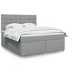 vidaXL Boxspring met matras stof lichtgrijs 180x200 cm