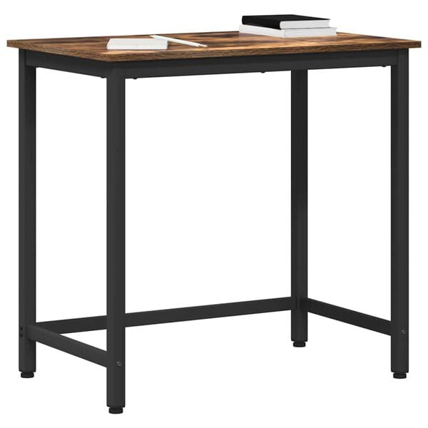 vidaXL Tafel Gerookt eiken 100 x 50 x 76,5 cm Engineered hout en staal