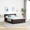 vidaXL Boxspringbed met matras Donkerbruin 140 x 190 cm Stof