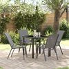 vidaXL Tuin eettafelset 5 pcs Grijs en zwart Poedercoating staal