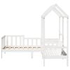 vidaXL Kinderbed met huisje en bankje massief grenenhout wit 80x200 cm
