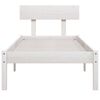 vidaXL Bedframe massief hout wit 75x190 cm