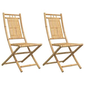 vidaXL Opklapbare stoelen, 2 stuks, 46x66x99 cm, bamboe