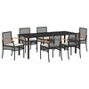 vidaXL Tuin eettafelset 7 st Zwart Rattan