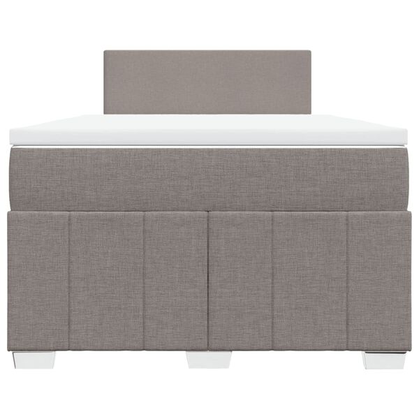 vidaXL Boxspring met matras stof taupe 120x190 cm