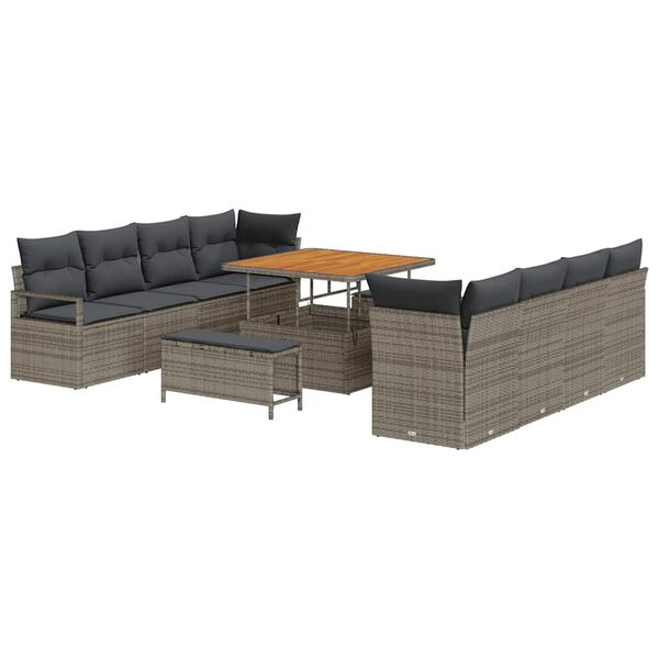 vidaXL Tuin Sofa Set met kussen met opslag Grijs 100 x 100 x 71 cm
