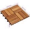vidaXL Terras Tegel 10 pcs Bruin 30 x 30 cm Acacia Hardhout