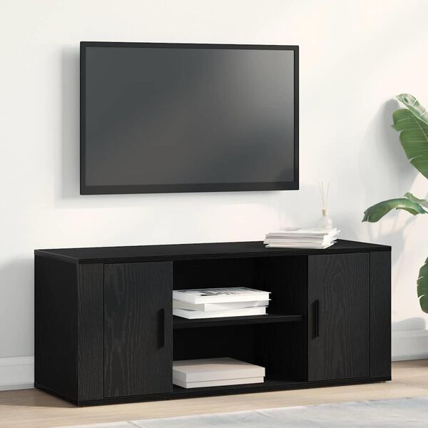 vidaXL TV-kast Zwart eiken 100 x 35 x 40 cm Bewerkt hout