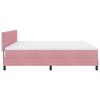 vidaXL LED Box Spring Bed met matras met LED Roze 200 x 200 cm Fluweel