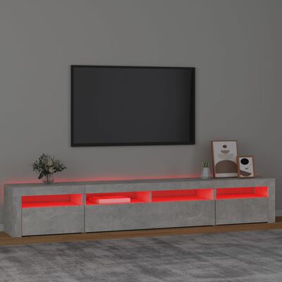 vidaXL Tv-meubel met LED-verlichting 240x35x40 cm betongrijs