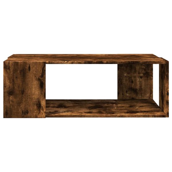 vidaXL Salontafel 89,5x48x30 cm bewerkt hout gerookt eikenkleurig