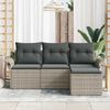 vidaXL Tuin Sofa Set met kussen met opslag 4 pcs Lichtgrijs Poly riet